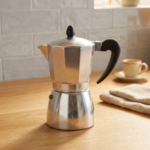 Set Macchina per Caffè Espresso SChef 6 Tazze, Stile Italiano Moderno, Acciaio + Lega di Alluminio Nera, Materiali in Silicone, Moka - Product Image 2