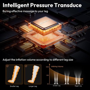 Masseur de jambes sans fil amélioré, taille réglable, rechargeable, compression d'air, contrôle du temps, haute qualité pour la circulation des jambes - Product Image 6