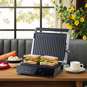 Griglia Elettrica a Contatto 4 Fette BBQ Indoor Pressa per <span class=keywords><strong>Panini</strong></span> con Piastre Antiaderenti Rimovibili Scaldavivande per Uso Domestico - Product Image 5