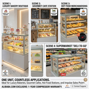 Refrigerador Comercial de Vidrio y Metal con Enfriamiento por Aire para Exhibición de Pasteles y Macarons, Descongelación Automática, Varios Tamaños, <span class=keywords><strong>2</strong></span> <span class=keywords><strong>Metros</strong></span> - Product Image 6