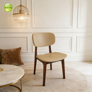 White Color Bitty Size Solid Wood Home Use <strong>High</strong> Quality Luxury Stainless Legs Leather Dining Room <strong>Chair</strong> <strong>on</strong> <strong>Sale</strong> - Product Image 1