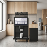 Distributeur automatique de café fraîchement moulu, conforme ADA, avec retour de monnaie, écran tactile 14 pouces, kiosque à café commercial