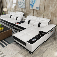 Echtes Leder Rindsleder-Sofa Wohnzimmer-Sofagarnitur Kleine Einheit Intelligente Große Kombination für Möbel-Sofa