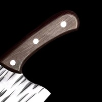 Couteau à viande à désosser japonais en acier à haute teneur en carbone pour couteau de boucher en acier inoxydable avec surface de lame martelée et étui en cuir