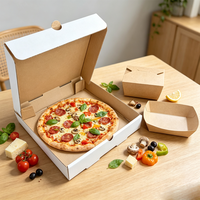 Boîte à pizza en kraft recyclé, résistante à la graisse, de qualité alimentaire, avec logo personnalisé imprimé, pour pizzeria, vente en gros, faible MOQ, SP5212
