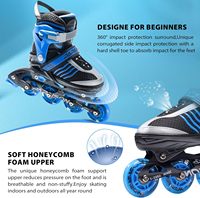 Patins à roulettes pour débutants, embout résistant aux chocs, longueur réglable, roues entièrement lumineuses, résistantes à l'usure, en PU