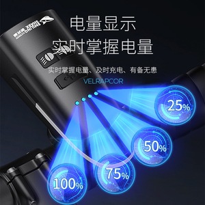 ไฟจักรยาน Smiling Shark QX-D342A ระยะ 100-200 ม. ไฟหน้าแบบชาร์จไฟได้ - Product Image 1
