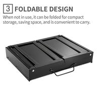 Barbecue au charbon de bois portable, pliable, compact, pour l'extérieur, petit barbecue de table avec poignée pour le camping et les pique-niques