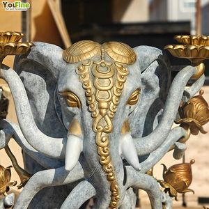 รูปปั้นพระ<span class=keywords><strong>พิฆเนศ</strong></span>ขนาด<span class=keywords><strong>ใหญ่</strong></span> ทำจากทองเหลือง บรอนซ์ หรือทองแดงหล่อแบบโบราณ สำหรับตกแต่งตามหลักศาสนาฮินดู หรือใช้เป็นของตกแต่งทางจิตวิญญาณ - Product Image 2