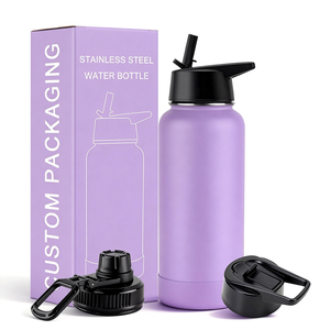 Botellas Personalizadas De Agua Acero Inoxidable <span class=keywords><strong>Termica</strong></span> Con Pajita Sudor A Prueba De Fugas Recubierto De Polvo Botella De Bebida Térmica Aislada - Product Image 1
