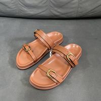 Mules et Sandales Plates de Luxe pour Femmes avec Boucles Métalliques – Chaussures Designer Personnalisées