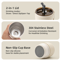 Mug isotherme mini 350 ml en acier inoxydable avec logo personnalisé, tasse de voyage à café anti-fuite, flasque sous vide avec étui en cuir