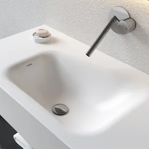 Badezimmer eitelkeiten feste Oberfläche Becken große Spüle Harz Stein Arbeits platte Modulare Waschtisch Waschbecken