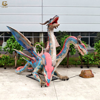 GO-73 Dragon occidental réaliste artificiel de dinosaure animatronique grandeur nature avec ailes