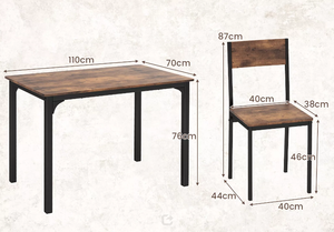 Wholesale <strong>Dining</strong> <strong>Table</strong> Set With 4 Chairs Metal Wooden <strong>MDF</strong> <strong>Dining</strong> Set for <strong>Dining</strong> Room - Product Image 3