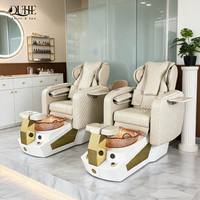 Fauteuil de pédicure électrique de luxe moderne pour salon, avec massage et drainage automatique, idéal pour manucure et soins des pieds.