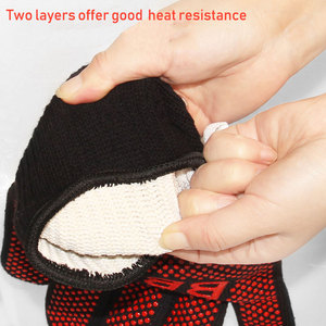 Gants de <span class=keywords><strong>four</strong></span> en silicone de style pointillé Seeway gants de cuisine antidérapants extra longs résistants à la chaleur pour barbecue griller camping fumeur - Product Image 3