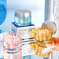 Crème de Nuit Éclaircissante, Hydratante et Anti-Âge au Niacinamide et Collagène Rose en Capsules, Sans Cruauté Animale, pour Tous Types de Peaux