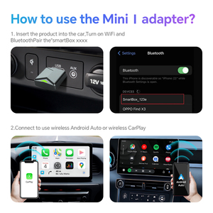 2-in-1 phổ xách tay không dây Carplay Adapter USB/Bluetooth được xây dựng trong <span class=keywords><strong>Wifi</strong></span> tương thích Apple Android xe ô tô 1 năm bảo hành - Product Image 3