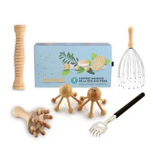 Wooden Therapy Kit Scalp Massager Wood Therapy Massage Tools Set Cup With Roller Wood Therapy