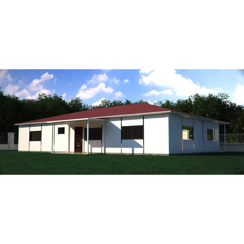 Eenvoudig Te Monteren Stalen Modules Model Modulaire Sandwichpaneel Kit 3 Slaapkamers Geprefabriceerd Prefab Huis Met Plattegrond Ontwerp