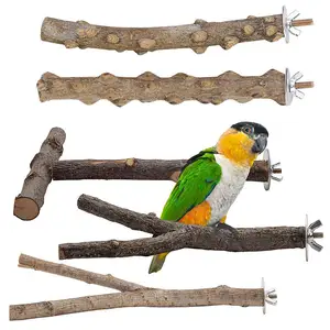 5 шт. натуральное дерево жердочек для Parrot-деревянного птичьего попугай стоят ветви попугай клетка окунь аксессуары Малая бытовая техника для птицы