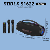 Speaker Party Nirkabel SODLK S1622 520W dengan 2 Mic Nirkabel, Crossover 3-Way, RGB Dinamis, Mendukung EQ/TWS/ARC/MIC IN/OTG