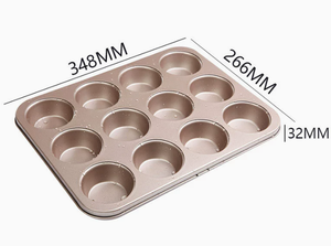 Molde Grande y Profundo <span class=keywords><strong>para</strong></span> 12 Muffins Antiadherente <span class=keywords><strong>para</strong></span> Panadería Comercial - Product Image 4