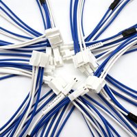 Harnais de câblage personnalisé 4 broches bleu et blanc en PVC avec connecteurs multi-voies pour connexion interne des circuits d'équipements frigorifiques