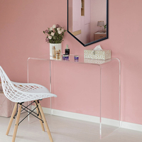 Table de chevet en acrylique au design moderne Coiffeuse en acrylique transparent Table de maquillage Console