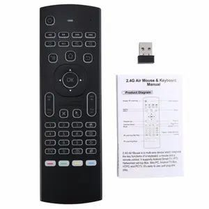 Popular MX3 Smart Voice Remote Control IR Learning 2.4G Wireless 1 Hand Mechanical Keyboard Backlight MX3 Air Mouse