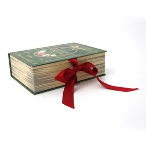 Luxe Rode Doos 3d Pop-Up Wenskaart Papieren Verpakking Geschenkdoos Met Zijden Lint Strik Handvat