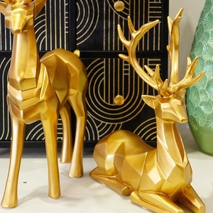 Phong cách Bắc Âu hiện đại Origami nai sừng tấm Hươu đồ trang trí cho phòng khách quà tặng trang trí nhà - Product Image 6