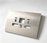 Panneau découpé CNC en aluminium brossé sur mesure, plaque de montage multi-trous pour interrupteur et prise pour armoire d'équipement