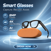 Lunettes intelligentes de traduction IA, traducteur en temps réel, caméra 8MP, enregistrement vidéo 4K pour appels, étanches IP68, commande vocale