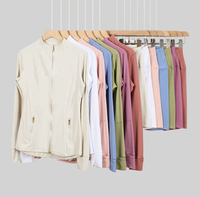 Ensemble veste et leggings de yoga DF, taille plus, séchage rapide, respirant, nylon/coton, vêtements de sport, motif à carreaux, ceinture élastique, fermeture éclair dorée