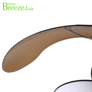 Ventilateurs de plafond LED modernes personnalisables noir clair + or télécommande multifonction acrylique pour chambre restaurant cuisine décor - Product Image 6