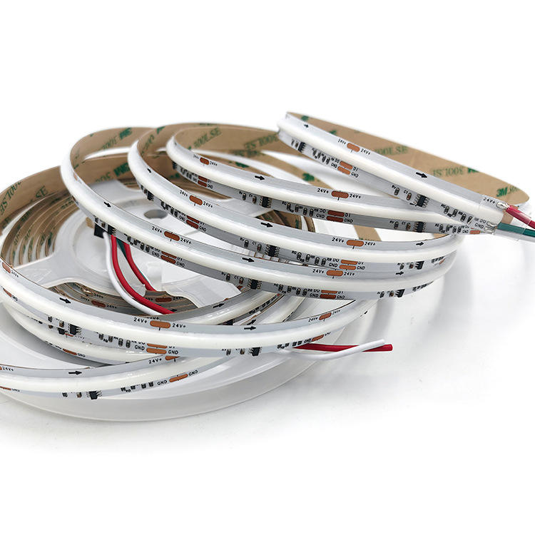 High Density 24V RGBIC WS2811 8mm/10mm/12mm Cob Led Strip Light Addressable Multicoloured Dot-free Flexible Tira
