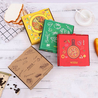 Boîte à pizza pliable en papier kraft personnalisée avec logo couleur pleine, couleur et taille personnalisées, prix professionnel abordable