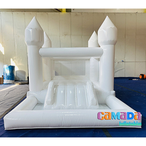 Château gonflable commercial en PVC blanc pour adultes et enfants, château gonflable pour mariage, kits de réparation inclus, toboggan de château gonflable - Product Image 5