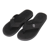 Tongs d'été en EVA et viscose noires, chaussures décontractées coréennes en viscose, pantoufles d'intérieur et d'extérieur