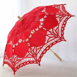 Guarda-chuva decorativo para decoração de casamento, cores branca, azul e vermelha