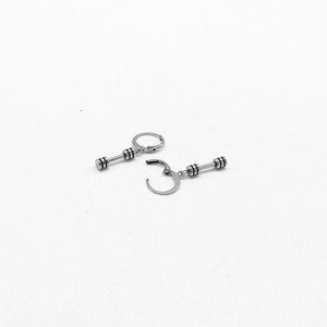 Yunnique – boucles d'oreilles à clip en forme d'haltère, bijoux de fitness en acier inoxydable pour hommes et femmes, design géométrique - Product Image 3