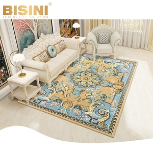 Style français Villa <span class=keywords><strong>Beige</strong></span> fait à la main zone florale <span class=keywords><strong>tapis</strong></span> et <span class=keywords><strong>tapis</strong></span> haute pile touffeté à la main laine épaisse résistance à l'usure conception sculptée - Product Image 5