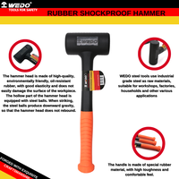 Marteau antichoc en caoutchouc WEDO 1lb 1.5lb 2.5lb 3.5lb