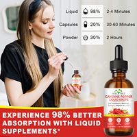 SOLOTREE Teinture de piment de Cayenne végétalienne pour le métabolisme, la santé et la circulation – Compléments liquides à base d'extrait de piment de Cayenne rouge