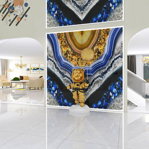 <span class=keywords><strong>Dalle</strong></span> <span class=keywords><strong>en</strong></span> porcelaine de marbre gris 1200x2400mm avec or brillant, carreaux de fond de mur polis de luxe pour la décoration intérieure - Product Image 3