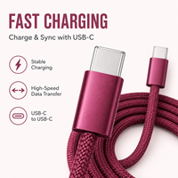Nouveau câble USB C 60W pour iPhone 18, charge rapide PD3.0, 3A, Type C vers Type C, câble tressé en nylon pour ordinateur portable, tablette, téléphone