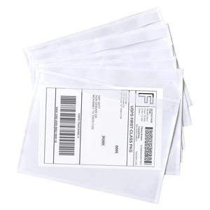 100 pochettes transparentes pour étiquettes d'expédition, auto-adhésives, pour listes de colisage et documents, pour l'emballage logistique - Product Image 1