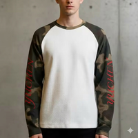 Camiseta de Manga Larga para Hombre, Diseño Camuflaje, Bloques de Color, Bordado Personalizado, Marca YUCHEN